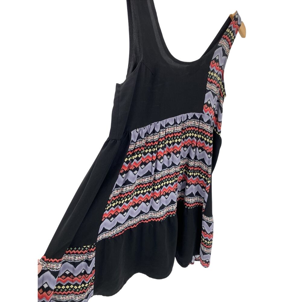 One & Only Tunic‎ Womens Small Shirt Black Boho Patchwork Urban Outfitters - Picture 3 of 6